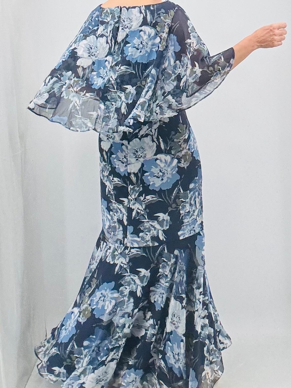 R&M Richards Whimsigoth Ethereal Fairy Floral Cocktail Wedding Guest Cape Dress - Picture 6 of 16